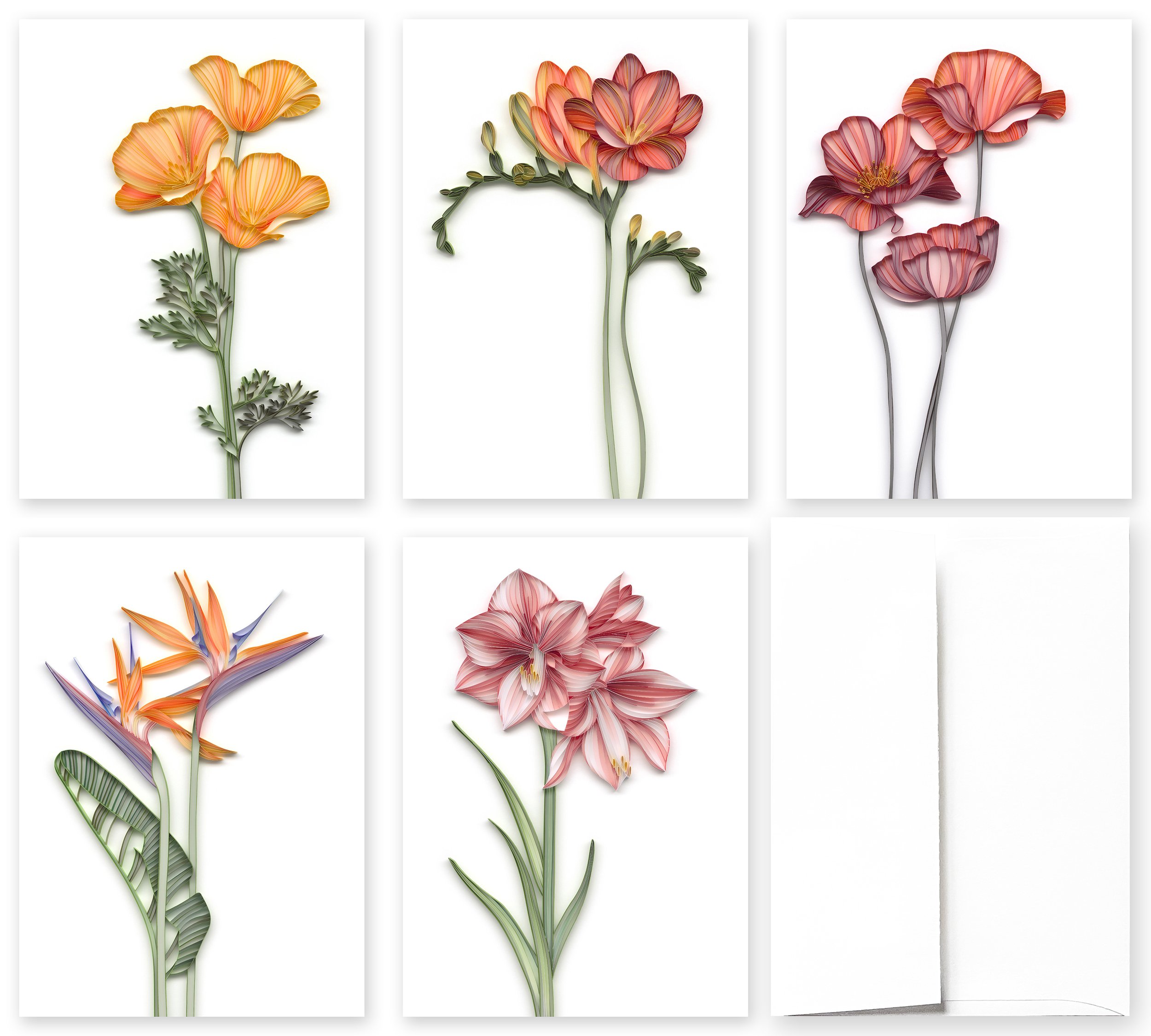 Floral Blank Greeting Cards – Elegant Ikebana-inspired Designs